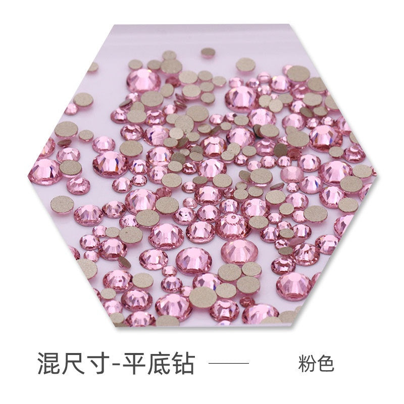 Size Size Mixed Nail Rhinestone International Trade A Flat Glass Crystal Mobile Phone Diy Stick Rhinestone Violent Bear Stick
