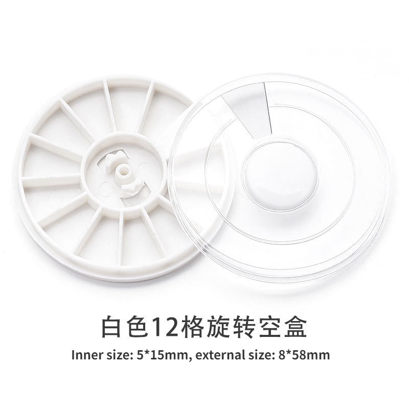 12 Rotating Circular Diamond Box Nail Art Jewelry Storage Box Jewelry Distribution Box Nail Art Diamond Transparent Tool Box