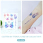 Butterfly Tattoo Sticker Waterproof Glitter Butterfly Princess Face Sticker