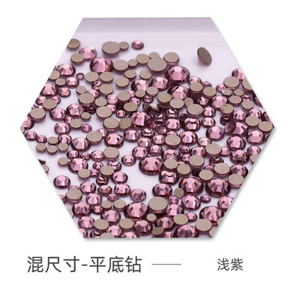 Size Size Mixed Nail Rhinestone International Trade A Flat Glass Crystal Mobile Phone Diy Stick Rhinestone Violent Bear Stick