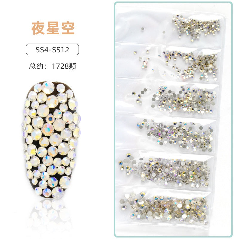 1.5-3.2mm Mixed Nail Rhinestone Small Size Mixed Size Glass Rhinestone Colorful Diamond Mixed Nail Crystal