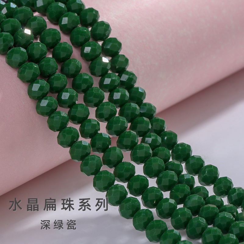 3/4/6/8mm Flat Bead Porcelain Jade Glass Beads  for Diy Bracelet Necklace Jewelry Accessories