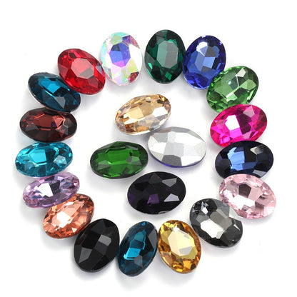 10pcs Large size naked rhinestones 18*25mm 20*30mm Oval Shape Fancy Glass Crystal Rhinestones for DIY Clothing Decoration