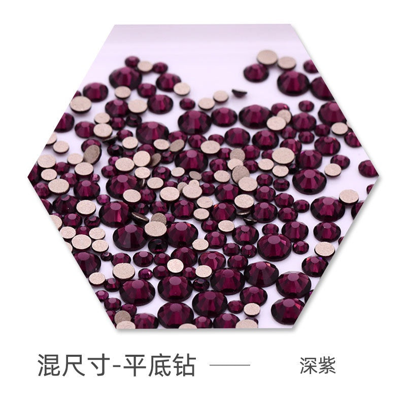 Size Size Mixed Nail Rhinestone International Trade A Flat Glass Crystal Mobile Phone Diy Stick Rhinestone Violent Bear Stick