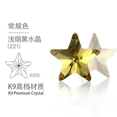 10PCS Pentacle High Top Rhinestones Pointed Bottom Special-shaped Rhinestones Diy Jewelry Accessories Pointed Bottom Rhinestones Stick Rhinestones Materials