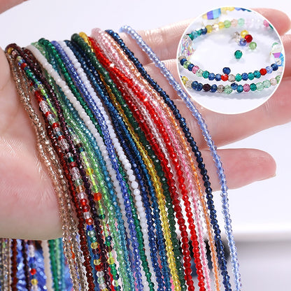 1mm Crystal Flat Glass Beads Hand Make Necklace Bracelet Jewelry DIY Beads