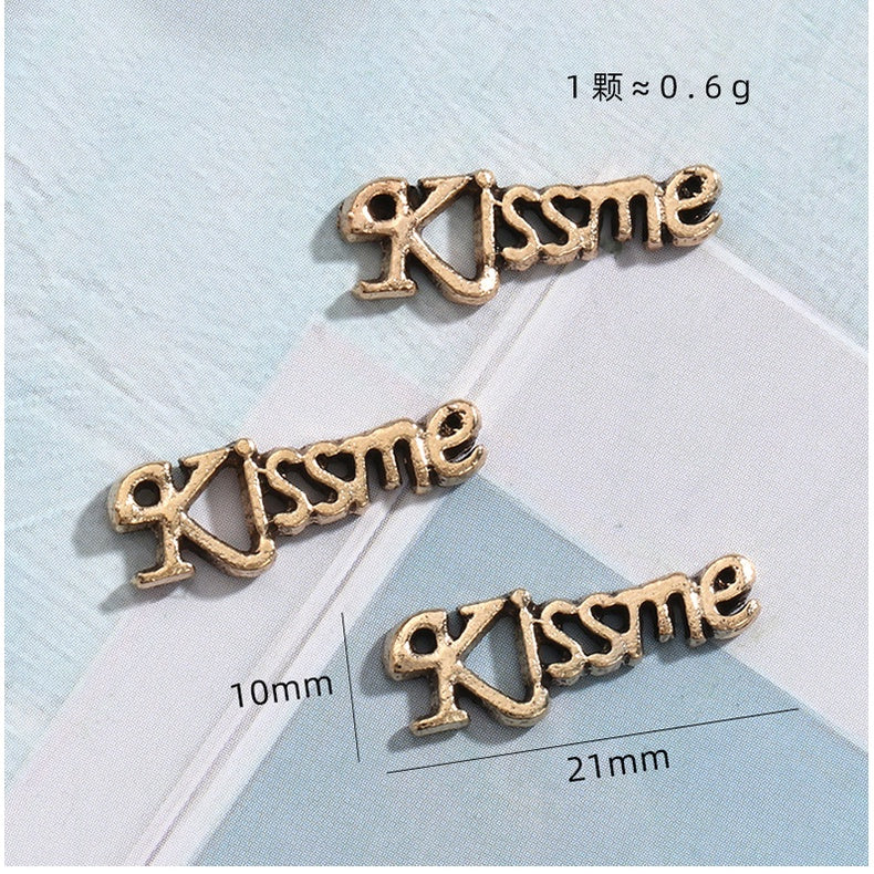 Diy Alloy Letter Hair Accessories Alloy Accessories Retro Alloy Letter Cream Glue Accessories Diy Phone Case Hair Clip Material Pack