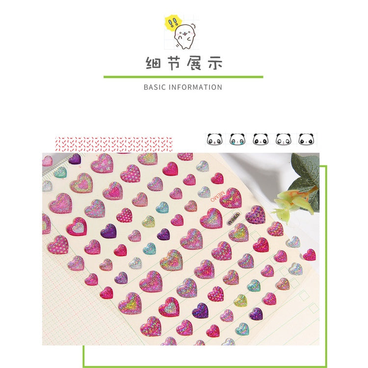 Dazzle Colorful Love Shiny Transparent Crystal Drop Glue Sticker Paste Girl Eyebrow Stick Ear Stick Decoration DIY Hand Ledger