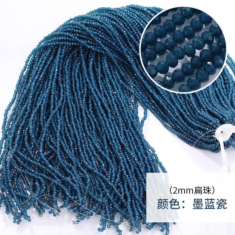 10-pack Crystal Through-hole Glass Flat Beads with A Diameter of 2mm Are Suitable for Bracelet Necklace Jewelry Diy Materials