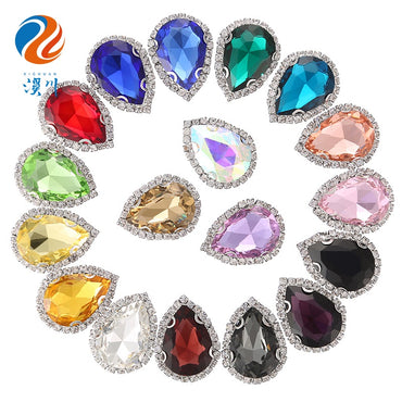 10*14mm 5pcs Crystal Buckle Claw Rhinestones Water Drop Claw Rhinestones Girdle Edge Claw Chain Diy Headdress Hair Accessories Footwear Clothing Accessories