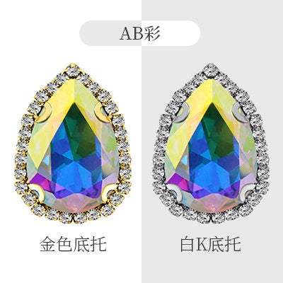 10×14mm 10pcs Water Drop Claw Rhinestones Crystal Buckle Claw Rhinestones Girdle Edge Claw Chain Diy Headdress Hair Accessories Footwear Clothing Accessories