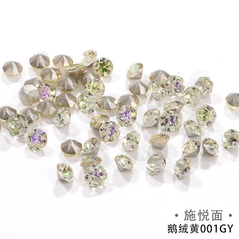 4-8mm Sparkling Pointy Bottom Nail Rhinestone Shimmery Face Large Diamond Crystal Glass Rhinestone Diy Handmade Nail Luxury Crystal Jewelry