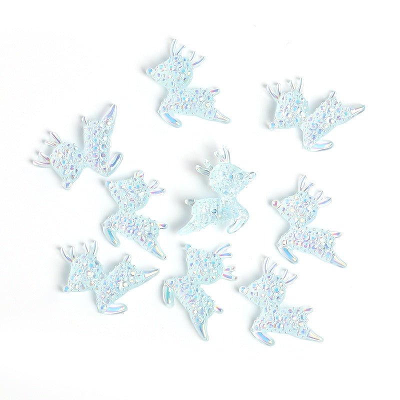 Animal Nail Ornament Resin Series Aurora Deer Nail Ornament Diy Nail Paste Diamond Material