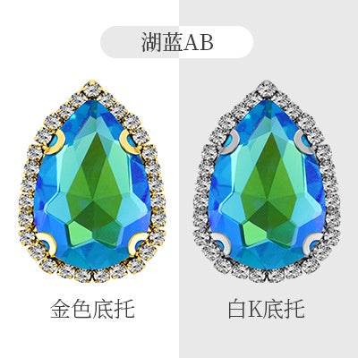 10×14mm 10pcs Water Drop Claw Rhinestones Crystal Buckle Claw Rhinestones Girdle Edge Claw Chain Diy Headdress Hair Accessories Footwear Clothing Accessories