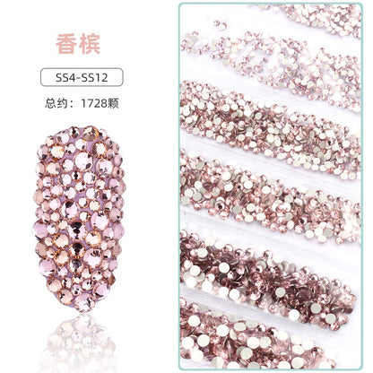 1.5-3.2mm Mixed Nail Rhinestone Small Size Mixed Size Glass Rhinestone Colorful Diamond Mixed Nail Crystal