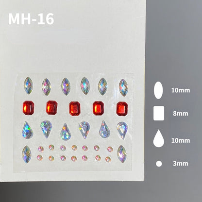 Butterfly Rhinestone Tear Eye Paste Pearl Glue Eyebrow Paste Eye Paste Forehead Face Paste Rhinestone Resin Gem Nail DIY