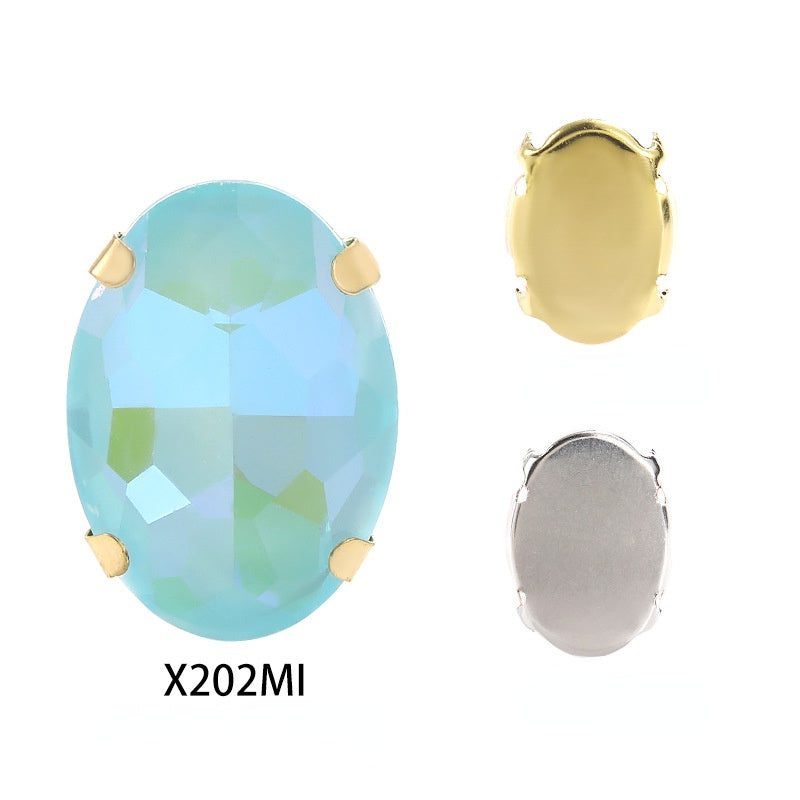 Oval Shape 10*14mm/13*18mm Mocha Shiny Sew On Crystal Clothing Rhinestone for For DIY Handmade