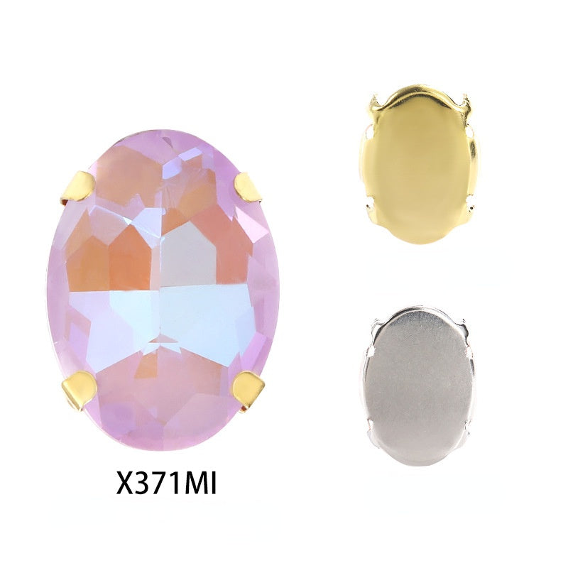 Oval Shape 10*14mm/13*18mm Mocha Shiny Sew On Crystal Clothing Rhinestone for For DIY Handmade