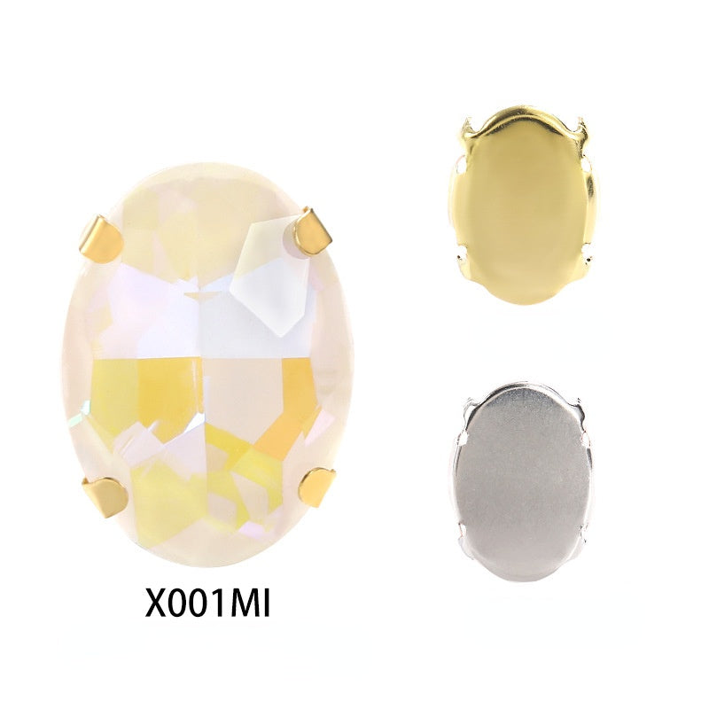 Oval Shape 10*14mm/13*18mm Mocha Shiny Sew On Crystal Clothing Rhinestone for For DIY Handmade