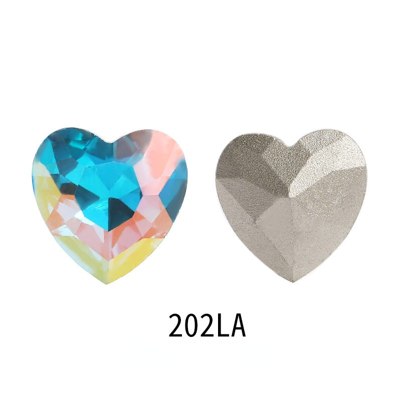 50PCS Heart Shape 10mm/12mm Nail Arr Crystal Shiny Rhinestone for Clothing Jewelry Making