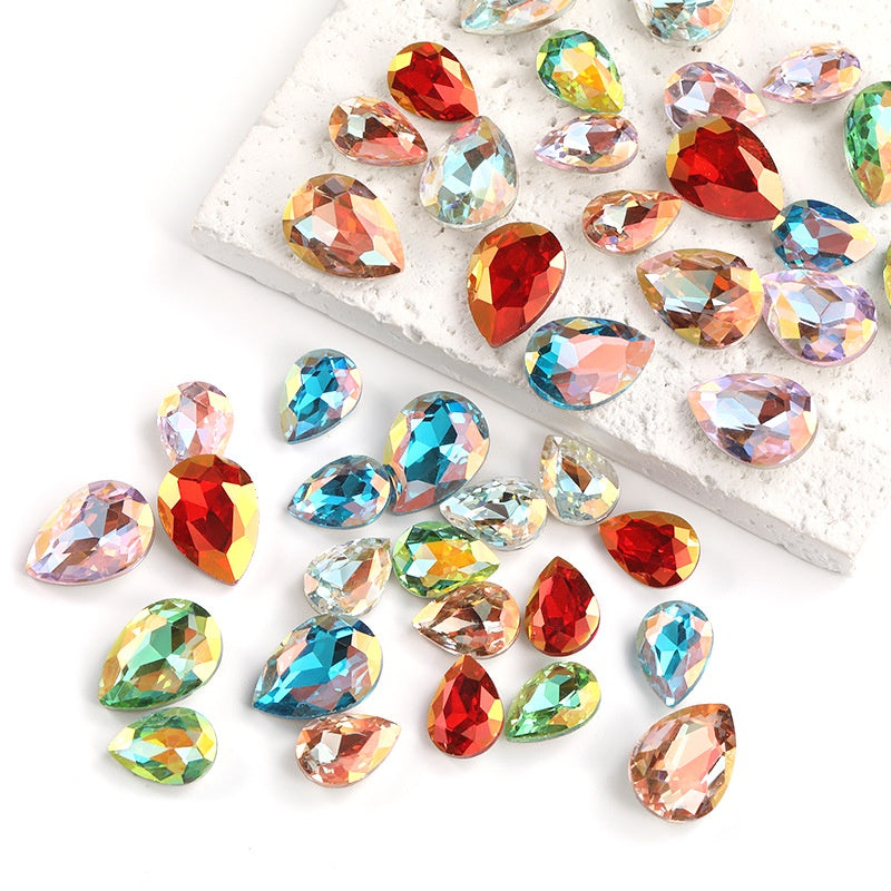 Drop Water Shape 10*14mm/13*18mm Nail Art Crystal Shiny Diamond Rhinestone for DIY Accessories