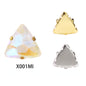 18mm Triangle Shape Mocha Color Sew on Rhinestone with Silver/Gold Bottom Crystal Diamond for Clothing Garment