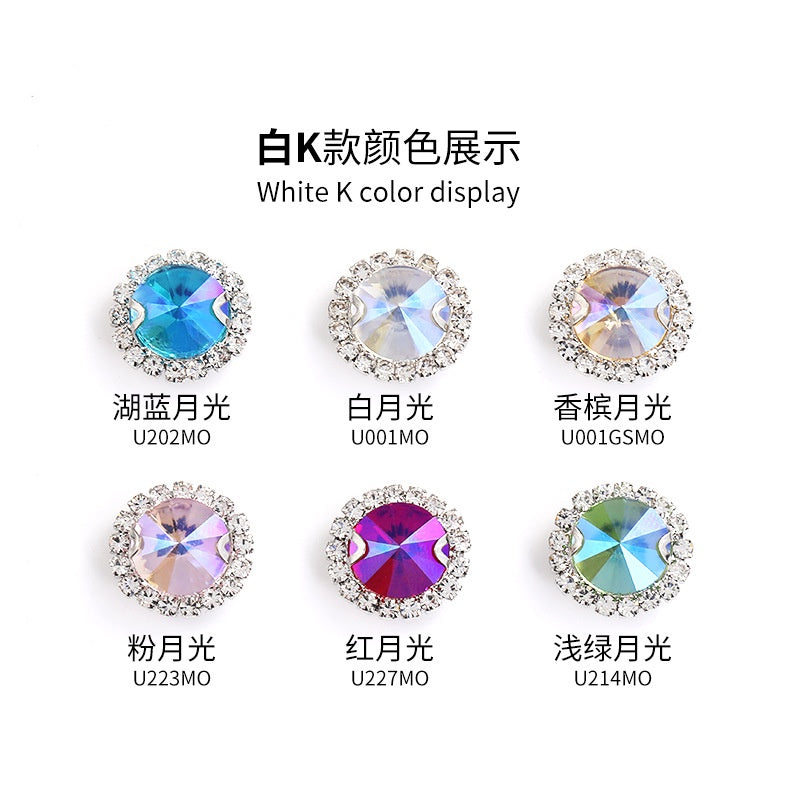 8/10mm Crystal Buckle Golden/ Wihte K Claws Edge Hand-stitched DIY Jewelry Shoe Accessories