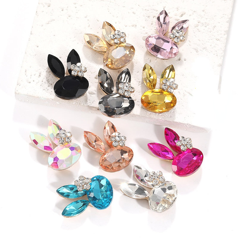 Faship Rhinestone Crystal Bunny Rabbit Pin Brooch Accessories for Easter