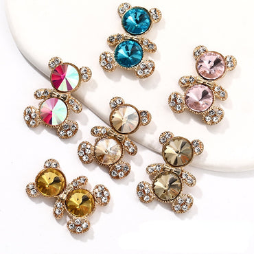 Crystal Bear Multi-color Diamond Bear Brooch DIY Accessories