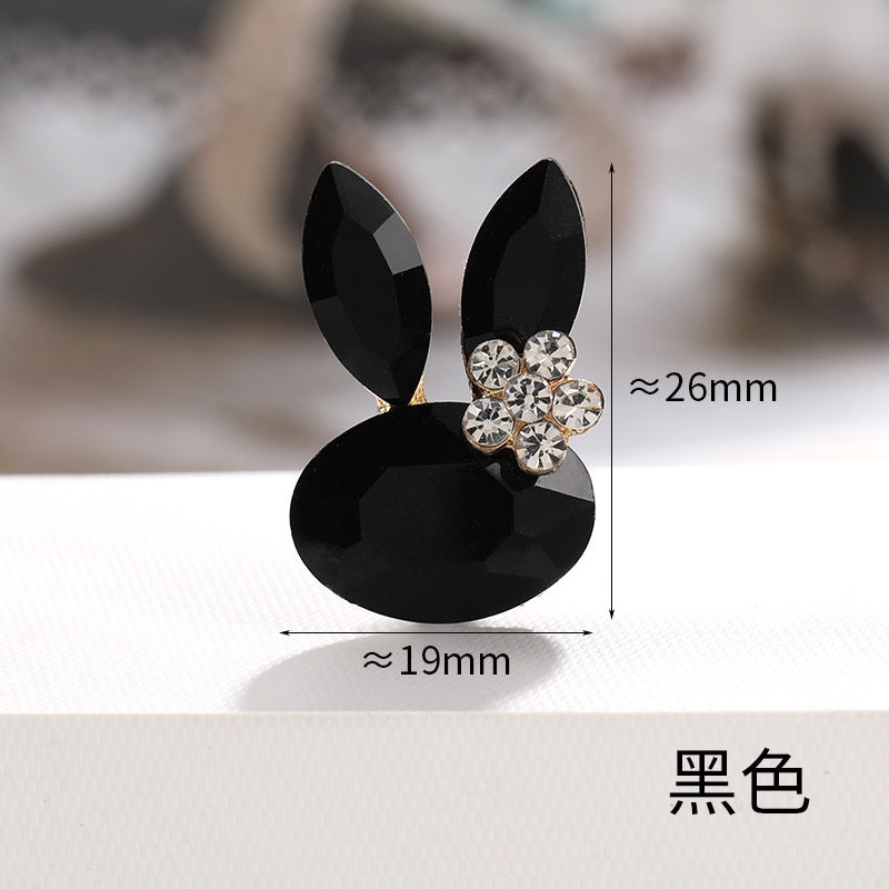 Faship Rhinestone Crystal Bunny Rabbit Pin Brooch Accessories for Easter