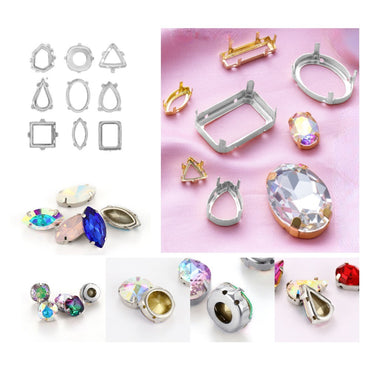 Multi Shapes Silver Copper Hollow Bottom With Holes Base for K9 Rhinestone Handmade Jewelry Accessories