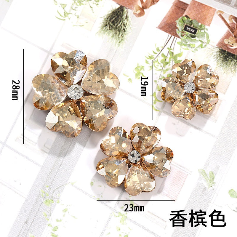 Golden Flower-Leaf Bridal Headpieces for Wedding Headband Bride Hair Pieces Crystal Flower Girl Hair Accessories Clothing Mobile Phone Case DIY Material