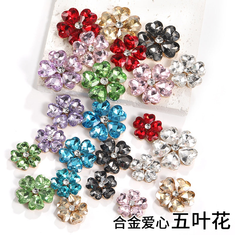 Golden Flower-Leaf Bridal Headpieces for Wedding Headband Bride Hair Pieces Crystal Flower Girl Hair Accessories Clothing Mobile Phone Case DIY Material