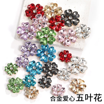 Golden Flower-Leaf Bridal Headpieces for Wedding Headband Bride Hair Pieces Crystal Flower Girl Hair Accessories Clothing Mobile Phone Case DIY Material
