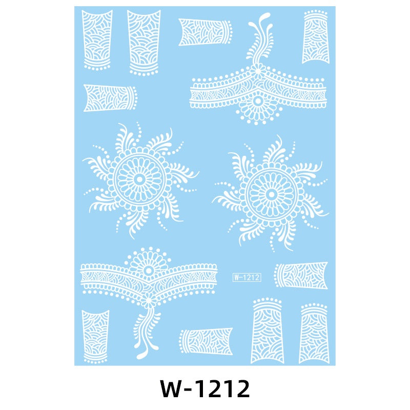 White Lace Tattooed HENNA INSTAN/HENNA TEMPORER Waterproof Indian Floral Geometric Pattern for A Party Wedding