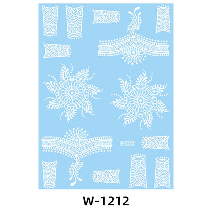 White Lace Tattooed HENNA INSTAN/HENNA TEMPORER Waterproof Indian Floral Geometric Pattern for A Party Wedding