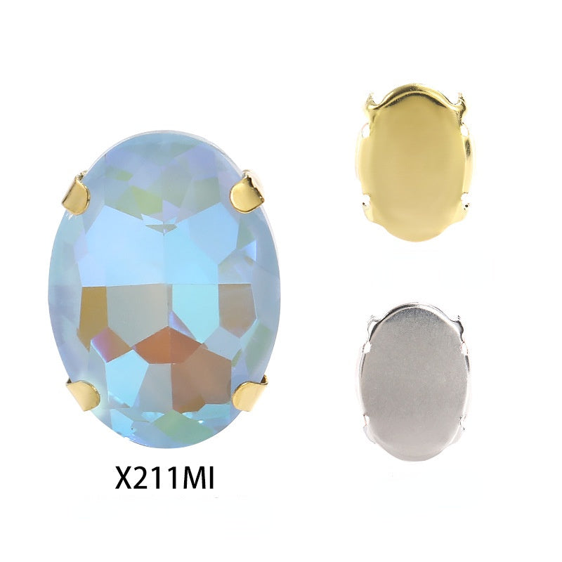 Oval Shape 10*14mm/13*18mm Mocha Shiny Sew On Crystal Clothing Rhinestone for For DIY Handmade
