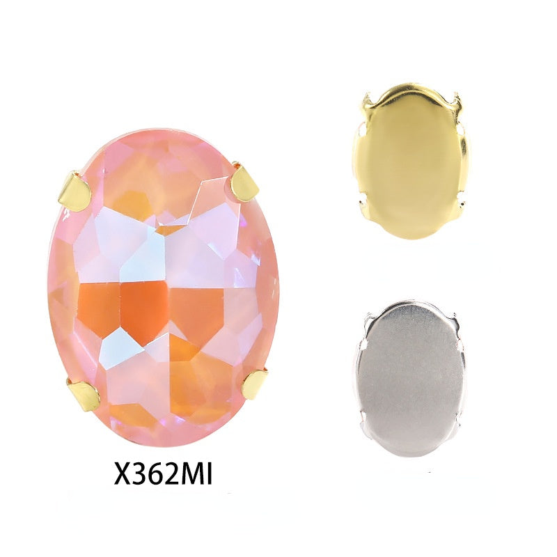 Oval Shape 10*14mm/13*18mm Mocha Shiny Sew On Crystal Clothing Rhinestone for For DIY Handmade