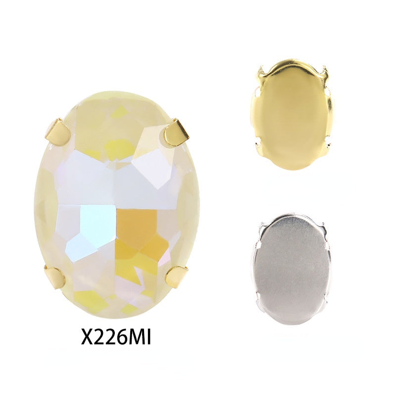 Oval Shape 10*14mm/13*18mm Mocha Shiny Sew On Crystal Clothing Rhinestone for For DIY Handmade