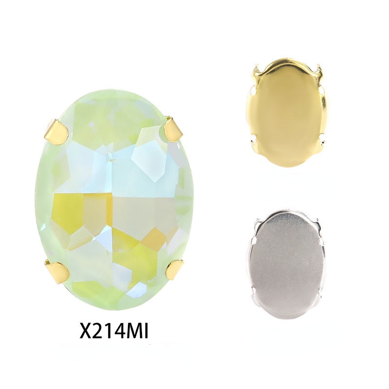 Oval Shape 10*14mm/13*18mm Mocha Shiny Sew On Crystal Clothing Rhinestone for For DIY Handmade