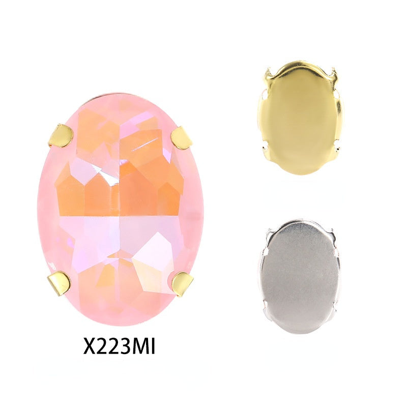 Oval Shape 10*14mm/13*18mm Mocha Shiny Sew On Crystal Clothing Rhinestone for For DIY Handmade