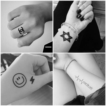 Cute Lachrymal Mole Six Stars Smiley Face Small Expression Simulation Sexy Scorpion Electrocardiogram Tattoo