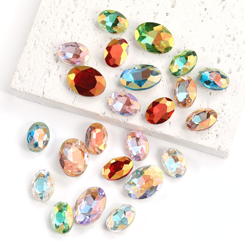 30pcs 10*14mm Oval Shape Shiny Crystal Diamond Glass Rhinestones for Nail Art Earring Jewelry Accessories
