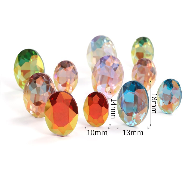 30pcs 10*14mm Oval Shape Shiny Crystal Diamond Glass Rhinestones for Nail Art Earring Jewelry Accessories