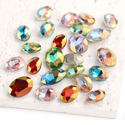 30pcs 10*14mm Oval Shape Shiny Crystal Diamond Glass Rhinestones for Nail Art Earring Jewelry Accessories