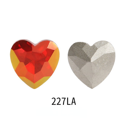 30PCS Heart Shape 10mm/12mm Nail Arr Crystal Shiny Rhinestone for Clothing Jewelry Making