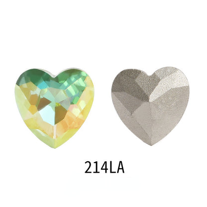 30PCS Heart Shape 10mm/12mm Nail Arr Crystal Shiny Rhinestone for Clothing Jewelry Making