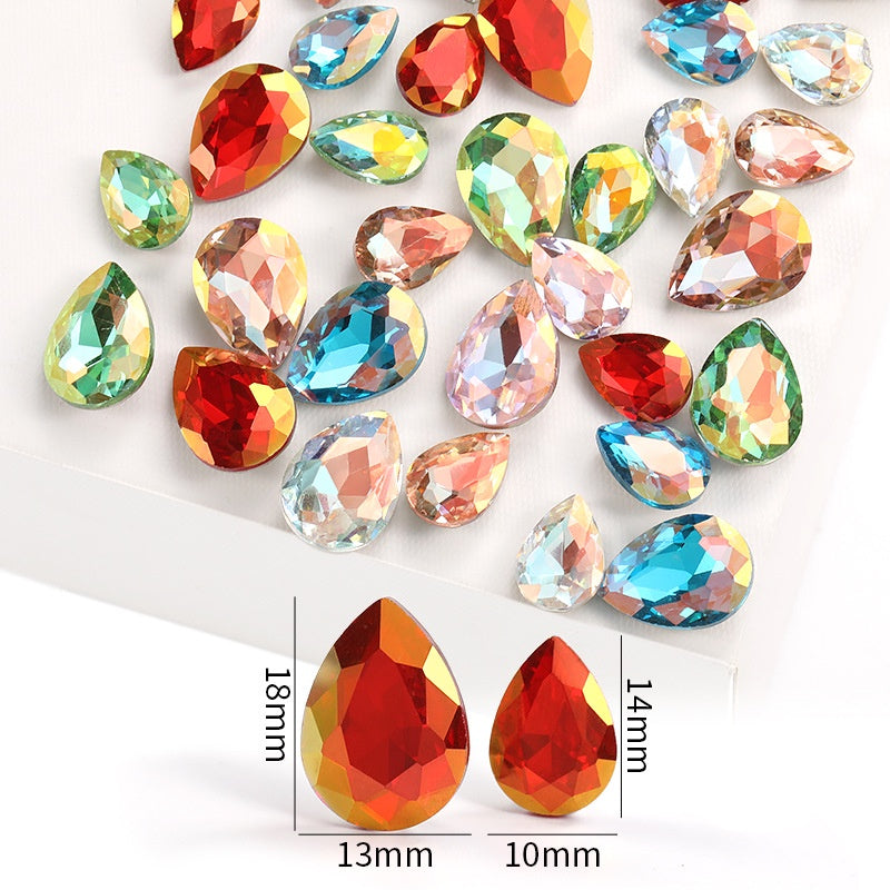 Drop Water Shape 10*14mm/13*18mm Nail Art Crystal Shiny Diamond Rhinestone for DIY Accessories