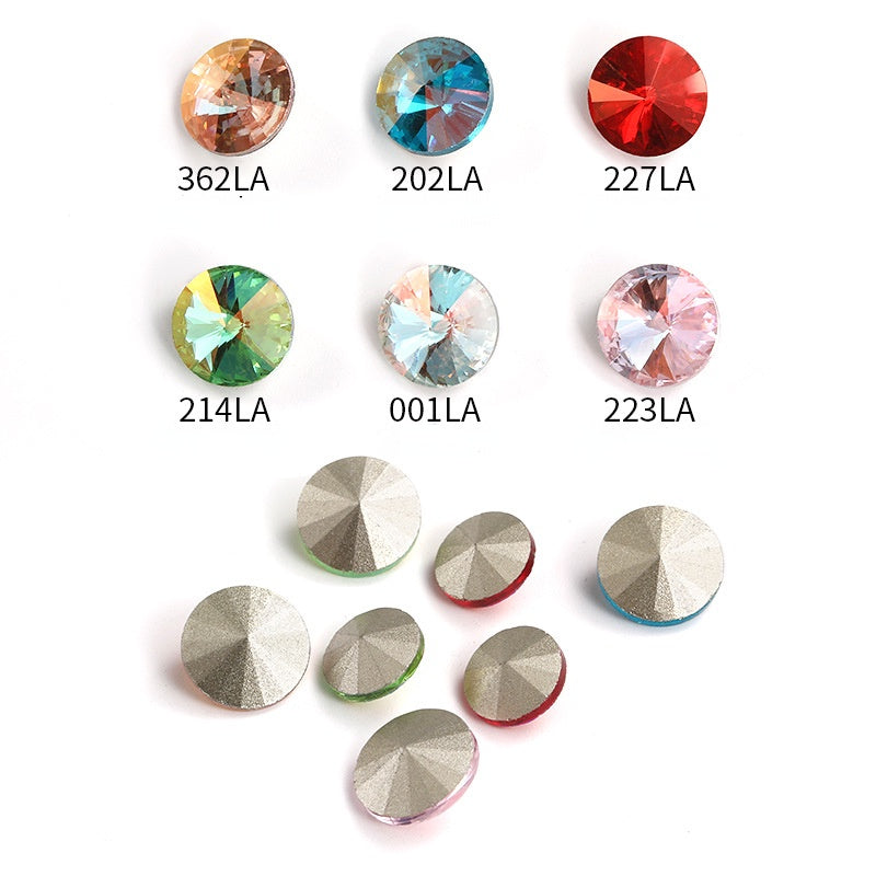 10/12mm 50pcs Round Rhinestone Nail Art Sparkling Crystal for DIY Jewelry Clothing Accessories