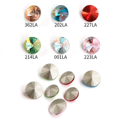 10/12mm 50pcs Round Rhinestone Nail Art Sparkling Crystal for DIY Jewelry Clothing Accessories